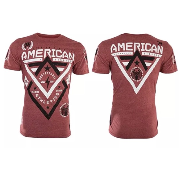 AMERICAN FIGHTER Alaska Red Black Athletic Fit Mens Crewneck T-shirt XL-2XL NWT - Picture 2 of 6
